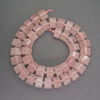 Rose Quartz Cylinder Beads, Natural Stone, 11x6 mm, 40 cm length