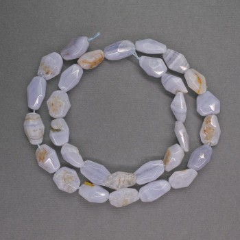 Natural stone beads blue agate faceted rondelle, diameter 13x9x8 mm, strand length 38 cm