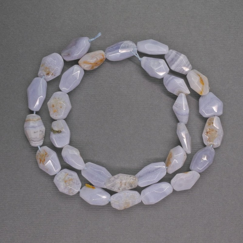 Natural stone beads blue agate faceted rondelle, diameter 13x9x8 mm, strand length 38 cm