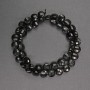 Beads of natural stone Black Tourmaline - Faceted Coin, diameter 8x5 mm ±, length 39 cm