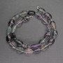 Beads of natural fluorite, oval, 10x14x6 mm, length 40 cm