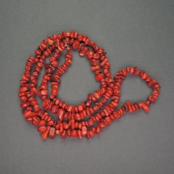 Natural Red Coral Chips Beads, 7 mm diameter, 80 cm length