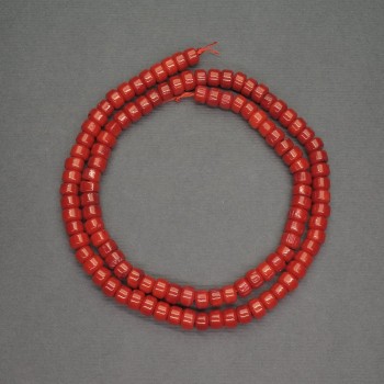 Natural Red Coral Rondelle Beads, Washer-Shaped, Diameter 5×3.5 mm, Length 39 cm+
