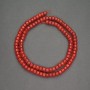 Natural Red Coral Rondelle Beads, Washer-Shaped, Diameter 5×3.5 mm, Length 39 cm+