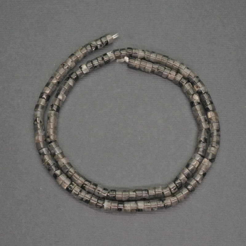 Labradorite natural stone rondelle beads, diameter 4x2 mm, length 38 cm