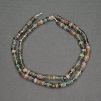 Beads of natural jasper, multicolored rondelle, diameter 4x2 mm, length 39 cm ±