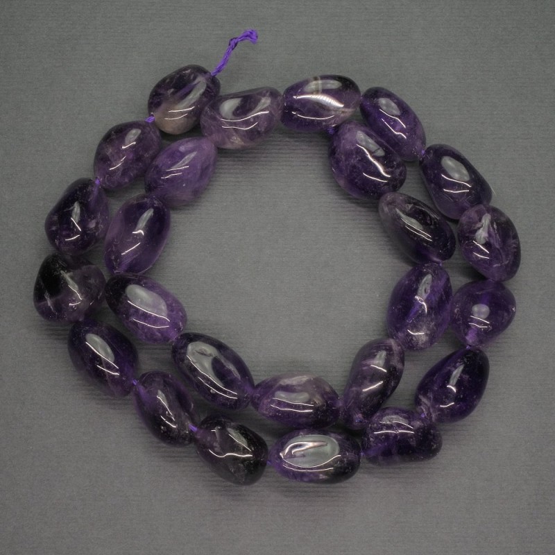Beads of natural amethyst faceted, diameter 12x14 mm, length 39 cm