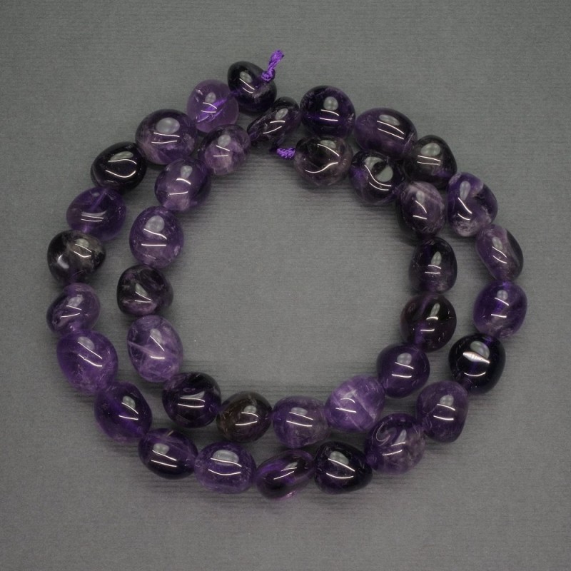 Faceted natural gemstone beads Amethyst, diameter 10x10 mm, length 40 cm