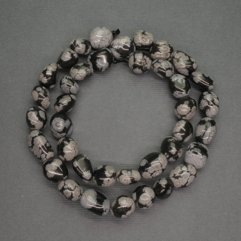 Snow Obsidian Faceted Beads, Natural Stone, 10 mm Diameter, 39 cm Length