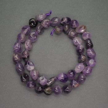 Faceted Amethyst Natural Stone Beads, 9 mm diameter, 40 cm length