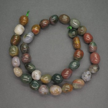 Natural jasper multicolor faceted beads, diameter 10x12 mm ±, length 40 cm ±