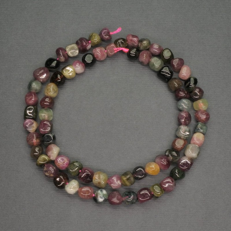 Faceted natural tourmaline beads, 5mm diameter +/-