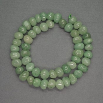 Faceted nephrite beads, natural stone, diameter 9x8 mm, length 39 cm