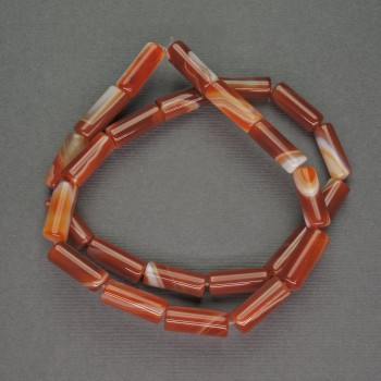 Cylindrical Sardonyx beads, diameter 6×15 mm, length 39 cm