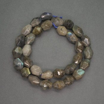 Natural labradorite beads, faceted rondelle, diameter 10x13mm+-, length 38cm+-
