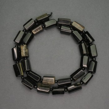 Sun Obsidian Natural Stone Beads, Faceted Cylindrical, 8x13mm, hole diameter 3mm, length 40cm ±