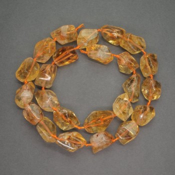Natural Citrine Beads, Faceted Briolette, diameter 10x15 mm, length 42 cm +/-