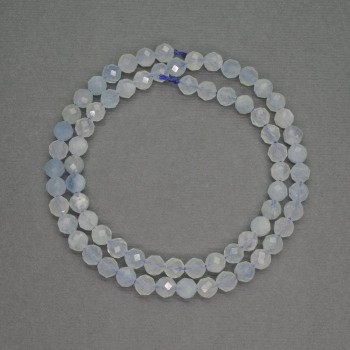Natural Aquamarine Gemstone Beads, Faceted Round Beads, diameter 5 mm, length 39 cm