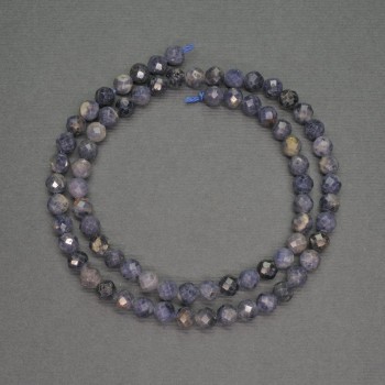 Natural Sapphire Beads - Faceted Round Bead, 5.5 mm diameter, 39 cm length