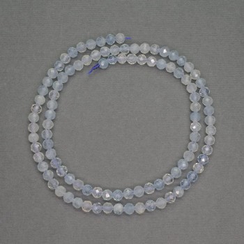 Natural gemstone beads Aquamarine faceted round bead, diameter 4mm+-, length 39cm+