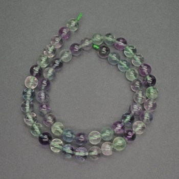Natural fluorite beads - smooth round beads, 8 mm+-, length 39 cm+-