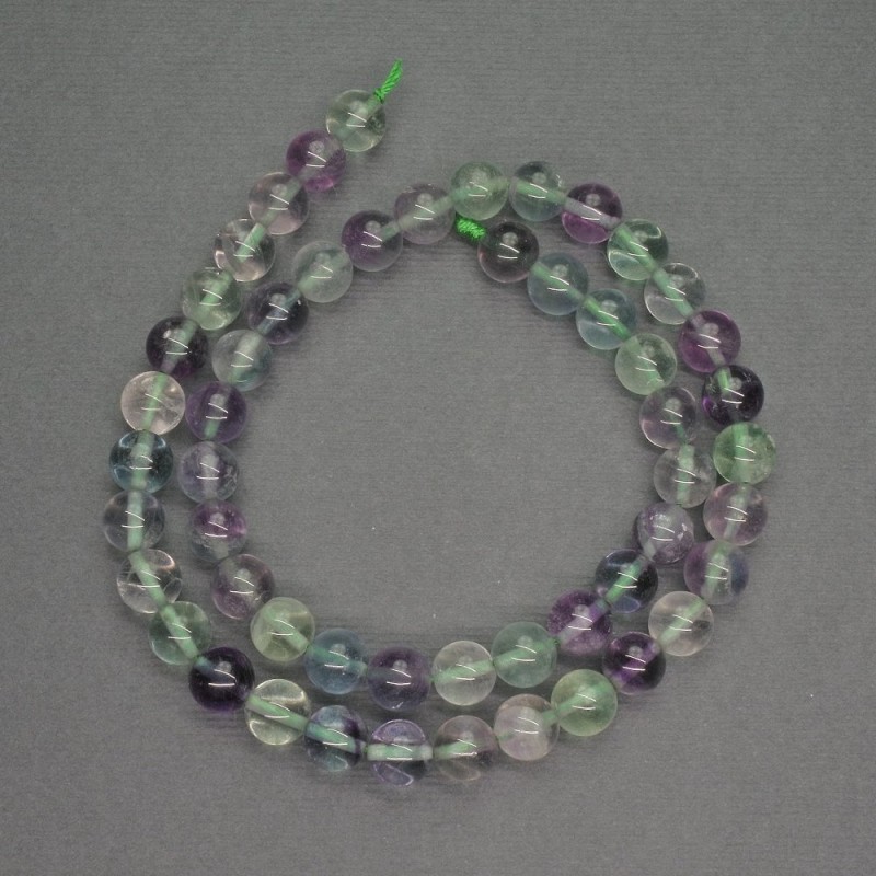 Natural fluorite beads - smooth round beads, 8 mm+-, length 39 cm+-