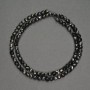 Beads of natural stone Black Tourmaline, small faceted cube, 4 mm diameter, length 38 cm +/-