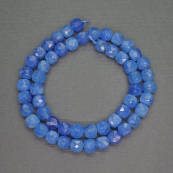 Beads of natural stone Apatite (imit.) faceted cube, diameter 7mm+-, length 40cm+