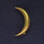 Moon Brooch, matte gold color, golden metal, 34mm+