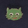 Cat Brooch Green-Gold Metal 27×22 mm+
