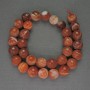 Sardonyx Beads, Natural Stone, Faceted Sphere, 12mm Diameter, 37cm Length