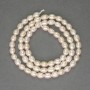 Freshwater white pearls on a thread, diameter 5×4 mm, length 36 cm