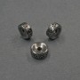 Bead-insert findings, silvery metal color, 8×4 mm diameter, 2 mm hole