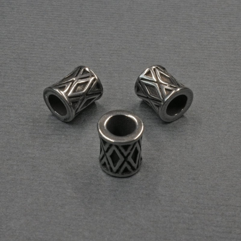 Silver-tone bead insert findings, 7×8 mm diameter, hole ~4.5 mm