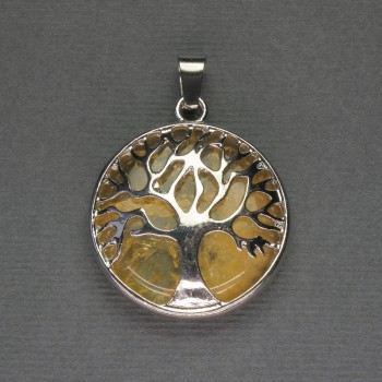 Citrine pendant in a "Tree" setting, diameter 27 mm+