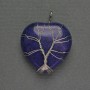 Heart Pendant with Lapis Lazuli, 31x31x38 mm, in a silver-plated woven metal