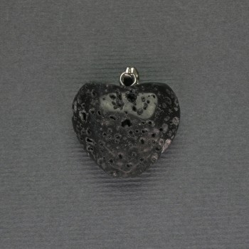 Lava Heart Pendant 20x20x25mm+- Silver-colored metal