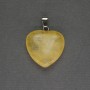 Citrine Heart Pendant 20x20x25mm +/- Silvery Metal