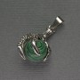 Malachite Paw Pendant with Sphere 18x37 mm +- Silver-Tone Metal