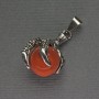 Pendant Red Jasper Paw with Ball 18×37 mm ± Silver-Toned Metal