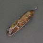Pendant Tiger's Eye Hexagonal Crystal 12x50x57mm ± in a Silver-Plated Weave