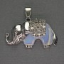 Pendant Elephant Moonstone 39×34 mm +/- silver-tone metal