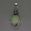Skeleton Pendant with Jade Ball, 16 mm diameter ± 20x50 mm