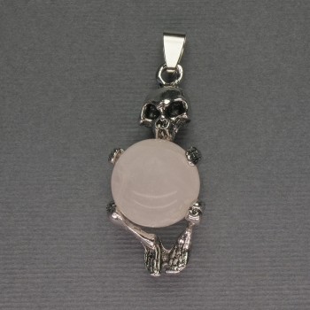 Pendant 'Skeleton' Rock Crystal Ball, diameter 16mm ± 20x50mm+