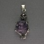 Pendant 'Skeleton' Amethyst Bead, diameter 16mm +/- 20x50mm+
