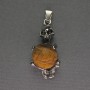 Skeleton Pendant Tiger's Eye Bead, diameter 16 mm ± 20×50 mm+