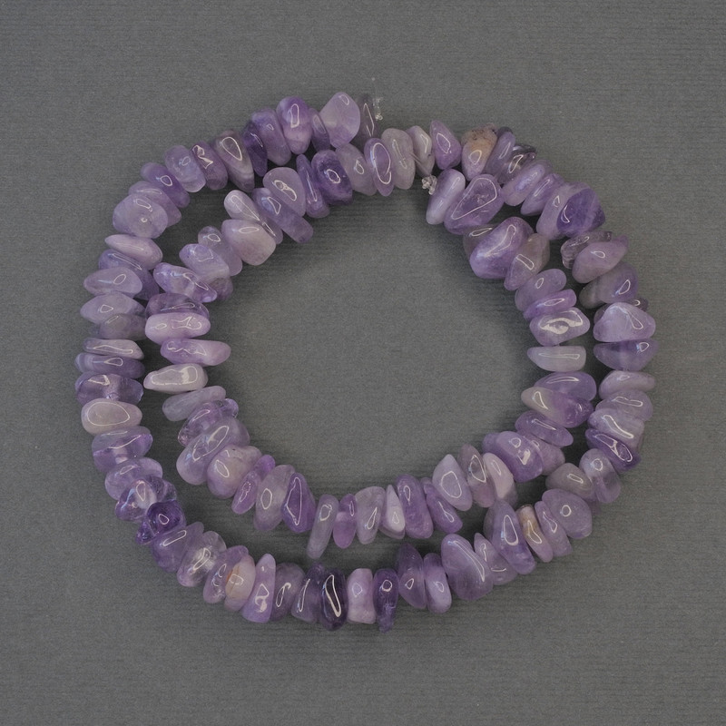 Amethyst Chip Beads 10x3mm on thread, length 39 cm+
