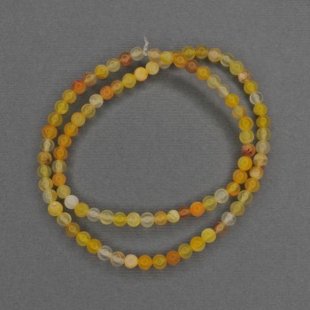 Orange Agate Beads, Smooth Round 4mm, on Thread, 38 cm Length