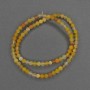 Orange Agate Beads, Smooth Round 4mm, on Thread, 38 cm Length