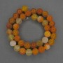 Orange Agate Beads - Smooth Round Beads, 10 mm Diameter ± on a Thread, Length 38 cm ±